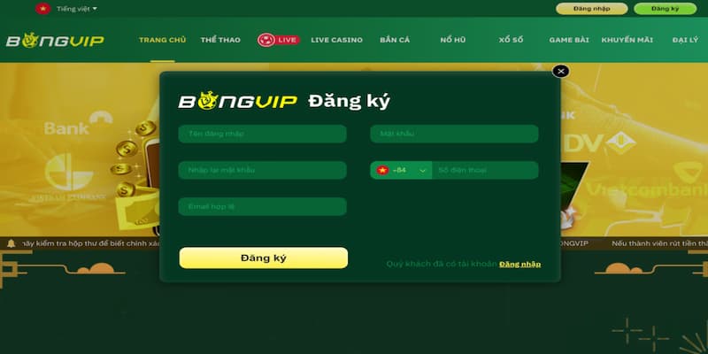 Bongvip - Đăng ký ngay, nhận thưởng khủng